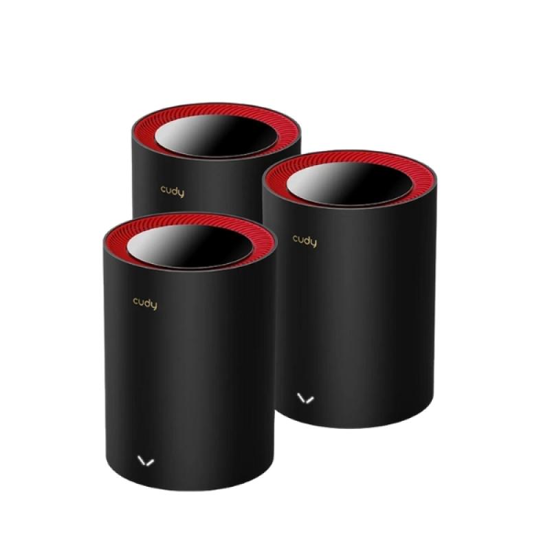 Cudy M3000 1.0 AX3000 Gigabit Dual-Band Black Mesh Wi-Fi 6 Router (3-Pack)