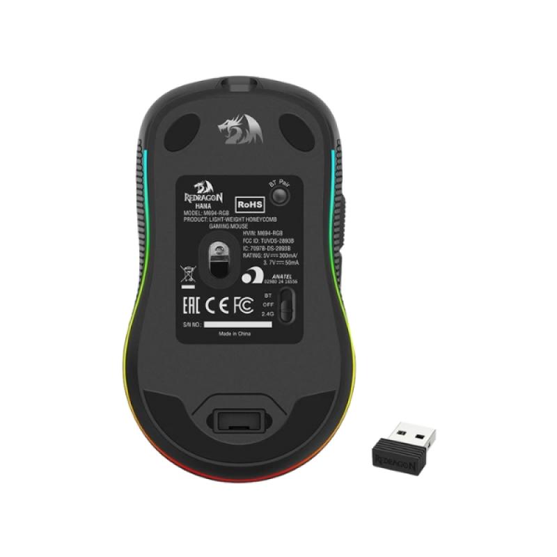 Redragon Hana RGB Black Gaming Mouse - Multi Mode