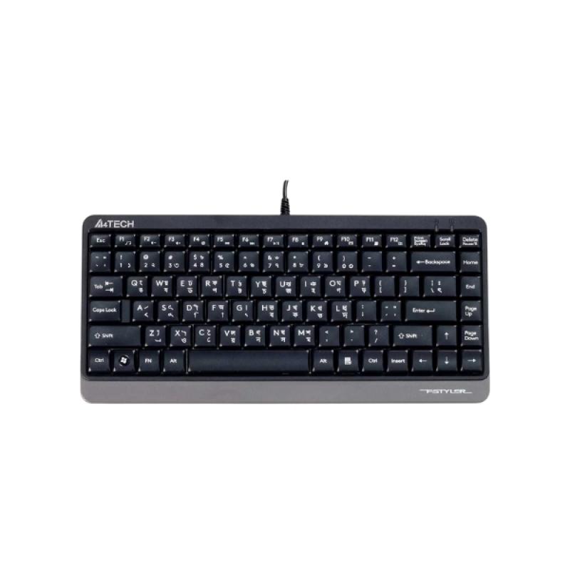 A4TECH FK11 Grey USB Multimedia Mini Keyboard with Bangla
