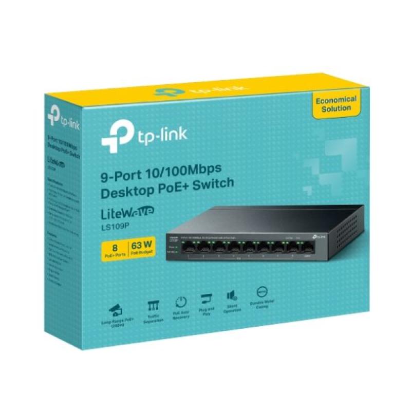 TP-Link LS109P 9-Port 10/100Mbps PoE Switch