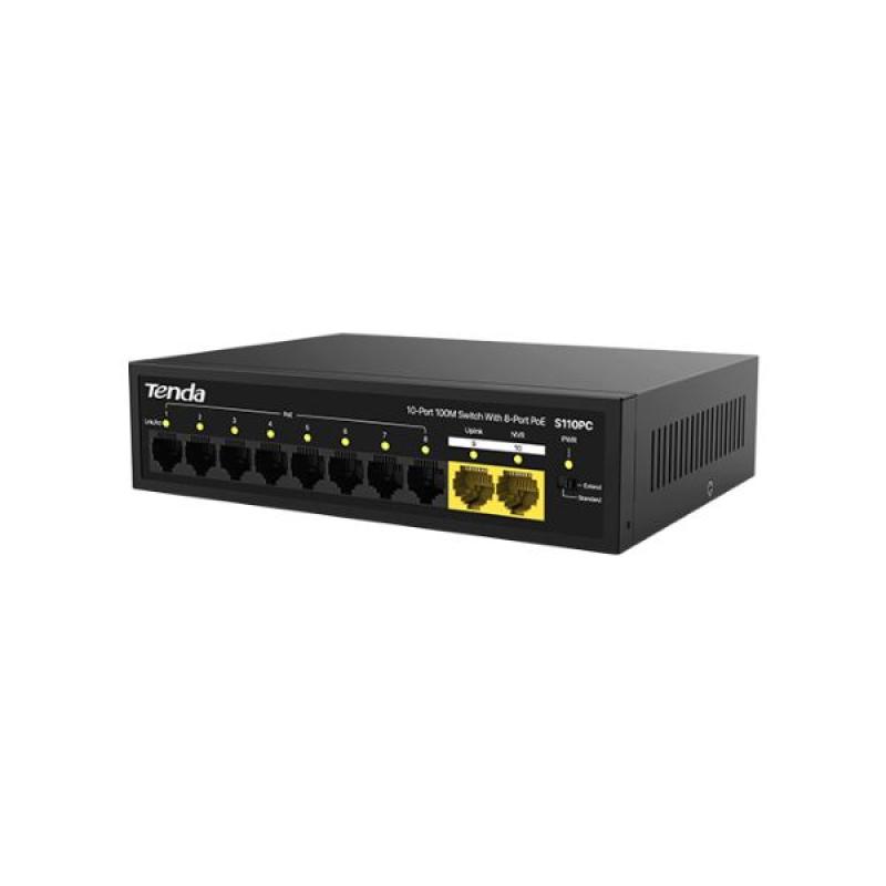 Tenda S110PC 10-Port 100M Unmanaged PoE Switch
