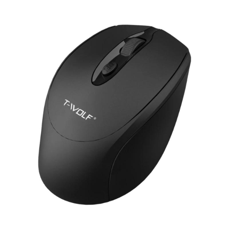 T-wolf T75 Wireless Black Rechargeable Mouse -Dual Mode