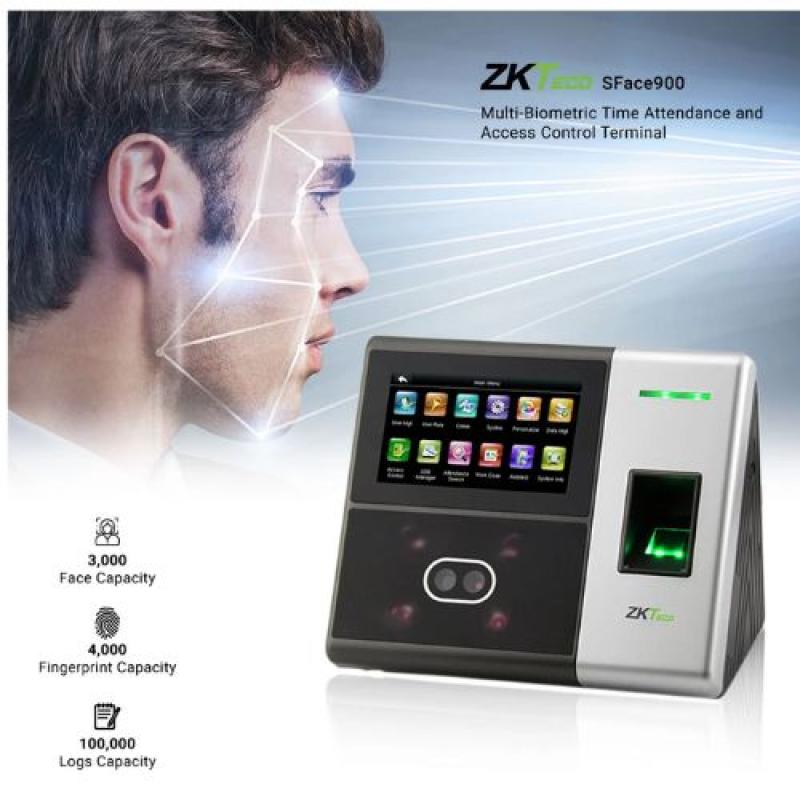 ZKTeco SFace900 Multi-Biometric Time Attendance and Access Control Terminal with Adapter
