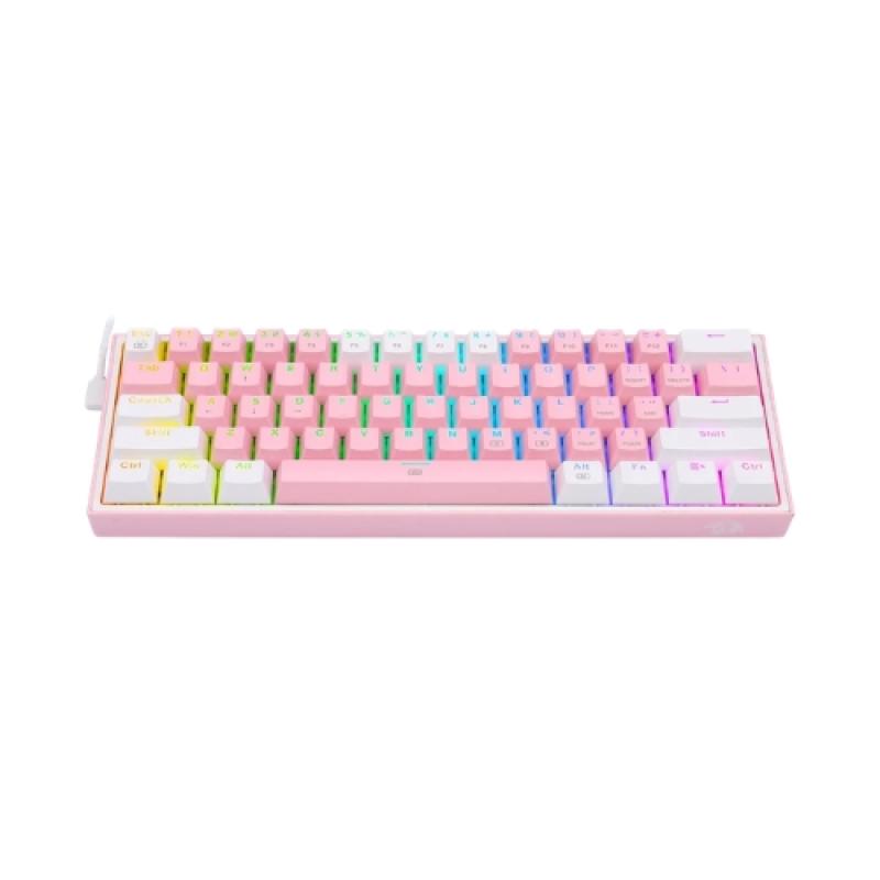 Redragon K617 FIZZ RGB Red Switch Pink-White gaming Keyboard
