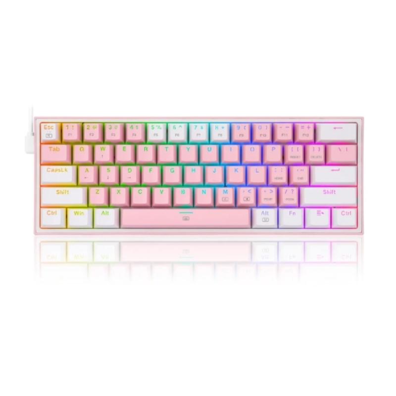 Redragon K617 FIZZ RGB Red Switch Pink-White gaming Keyboard